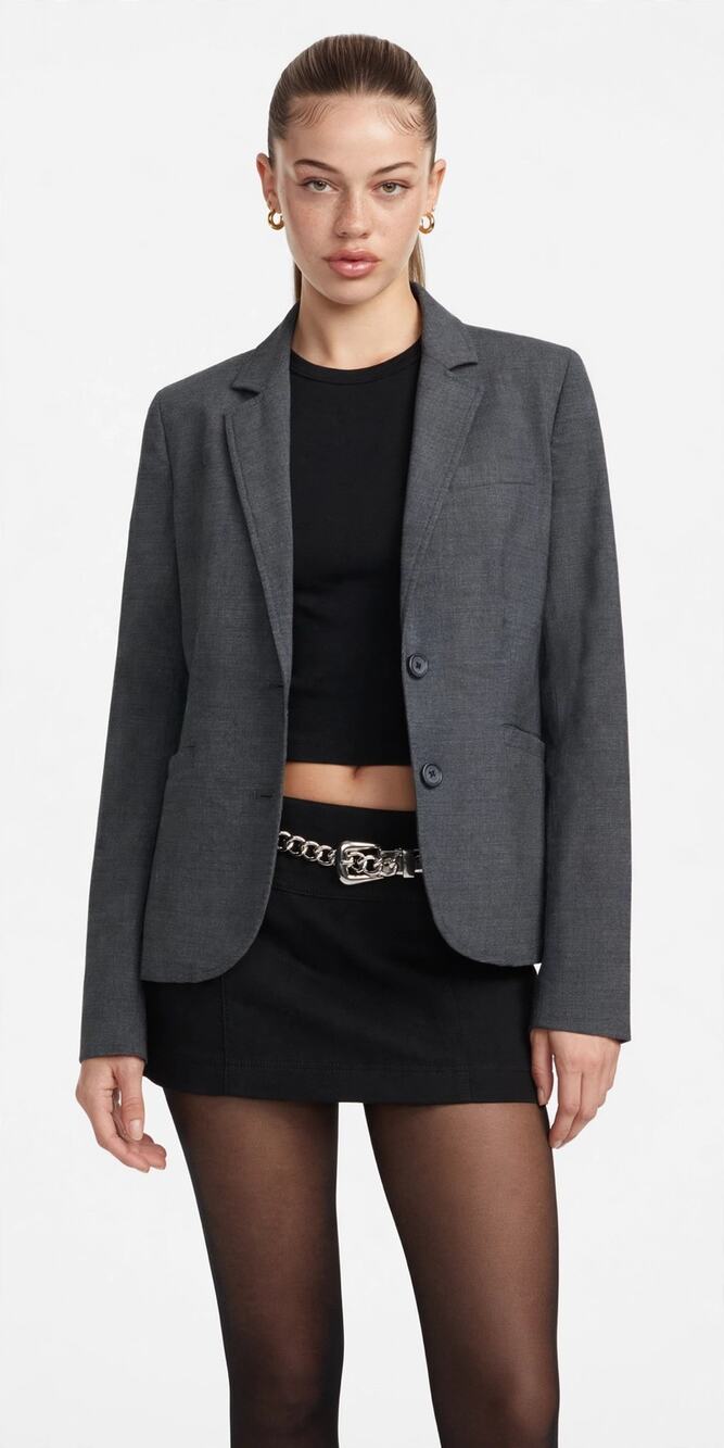 J. Crew Wool Blazer Jacket Charcoal Gray Fitted Two-Button Career Size 4